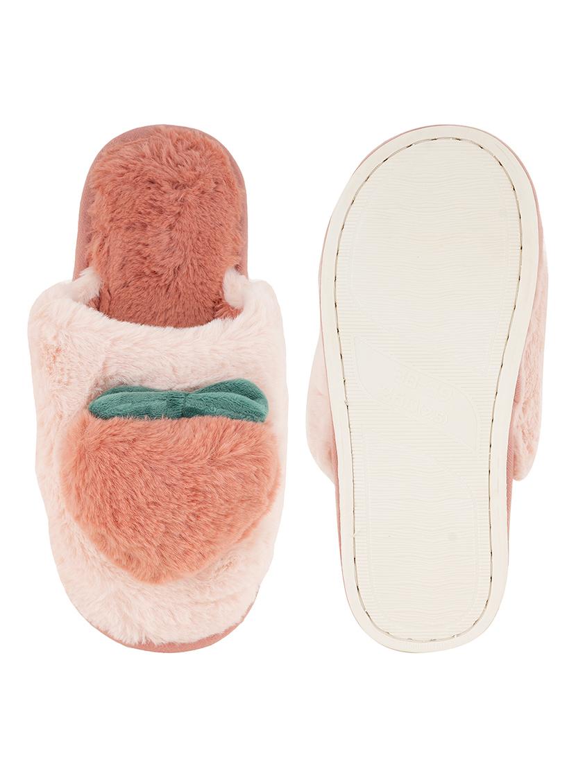 pink fur slip on flip flops - 21004321 - Standard Image - 2