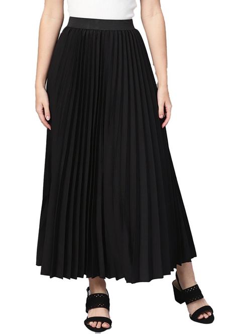 solid black pleated detailed skirt - 21008398 -  Standard Image - 0