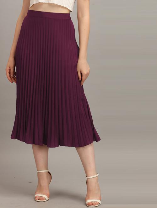 purple polyester aline skirts - 21008401 -  Standard Image - 0