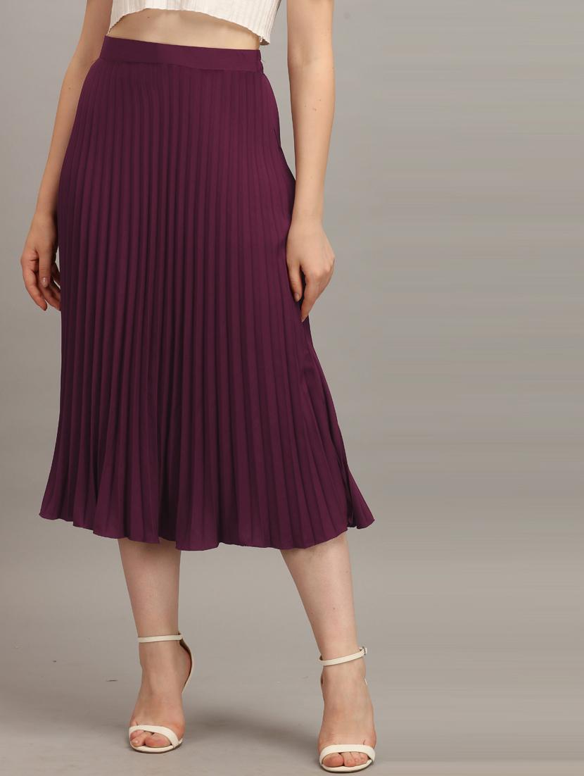 purple polyester aline skirts - 21008401 -  Zoom Image - 0