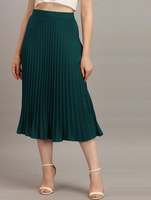 solid polyester a-line skirt - 21008404 -  Standard Image - 0