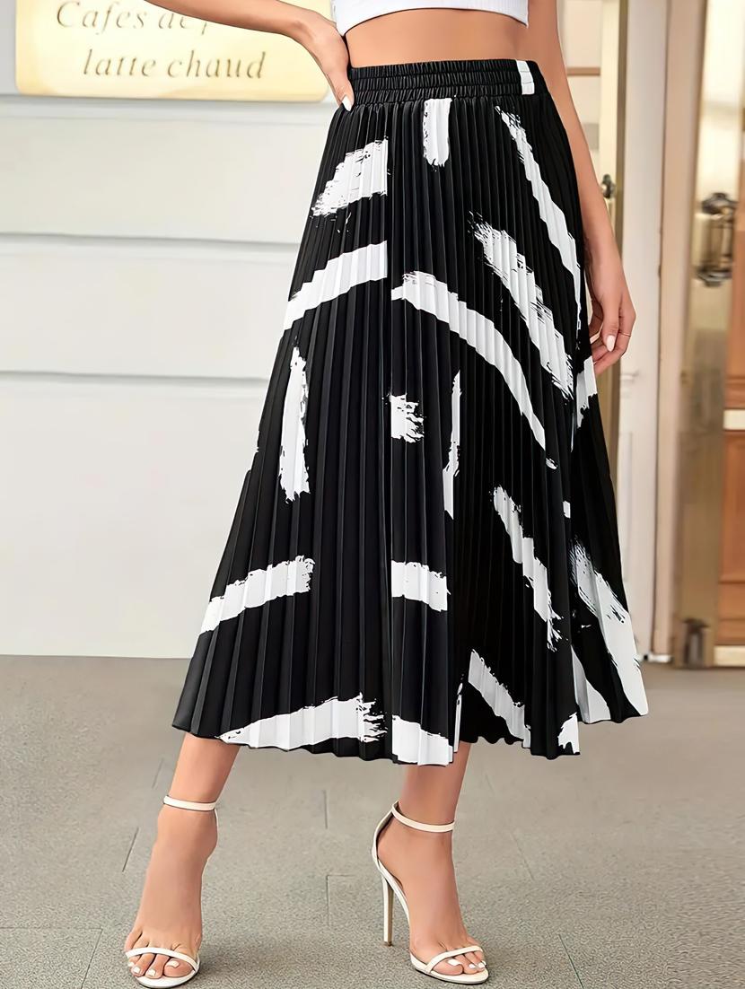 black polyester aline skirts - 21008407 - Zoom Image - 0