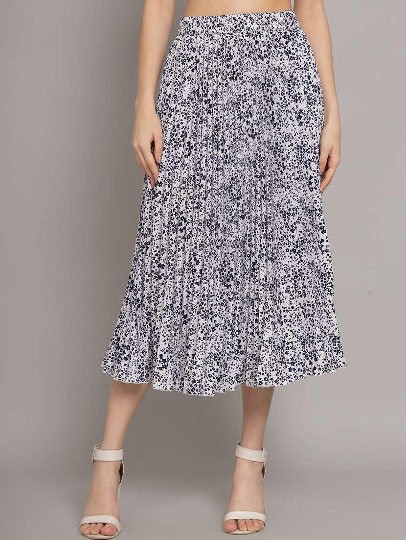 white floral printed detailed skirt - 21008443 - Zoom Image - 0