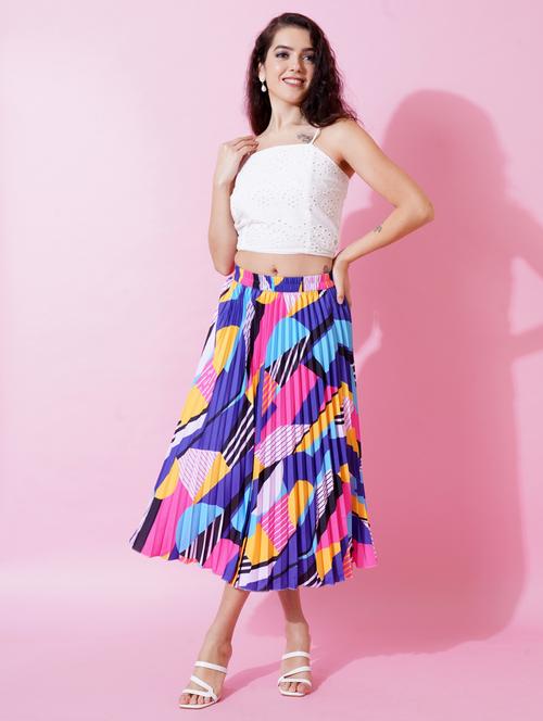 multi coloured printed detailed skirt - 21008472 - Standard Image - 0