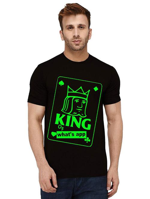 men round neck front print t-shirt