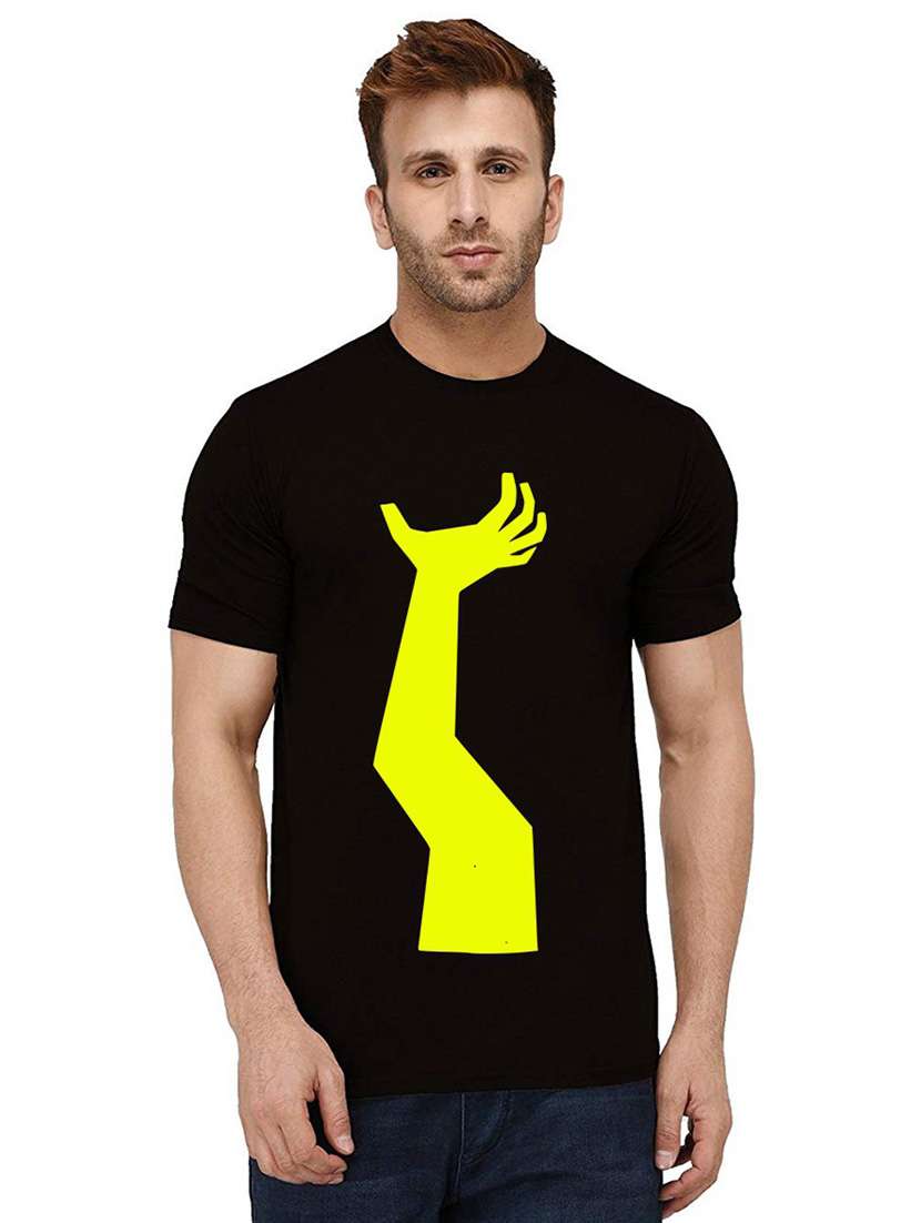 men round neck front print t-shirt - 21010680 - Zoom Image - 0