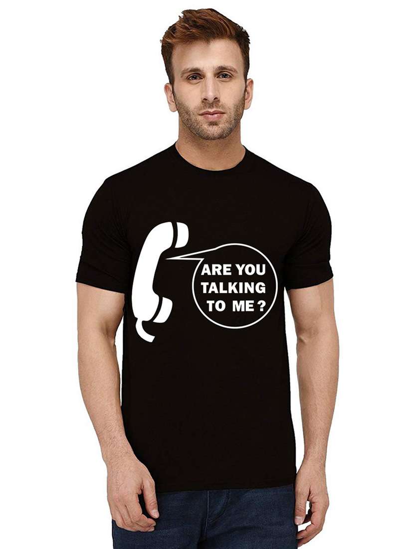 men's round neck front print t-shirt - 21012382 - Zoom Image - 0