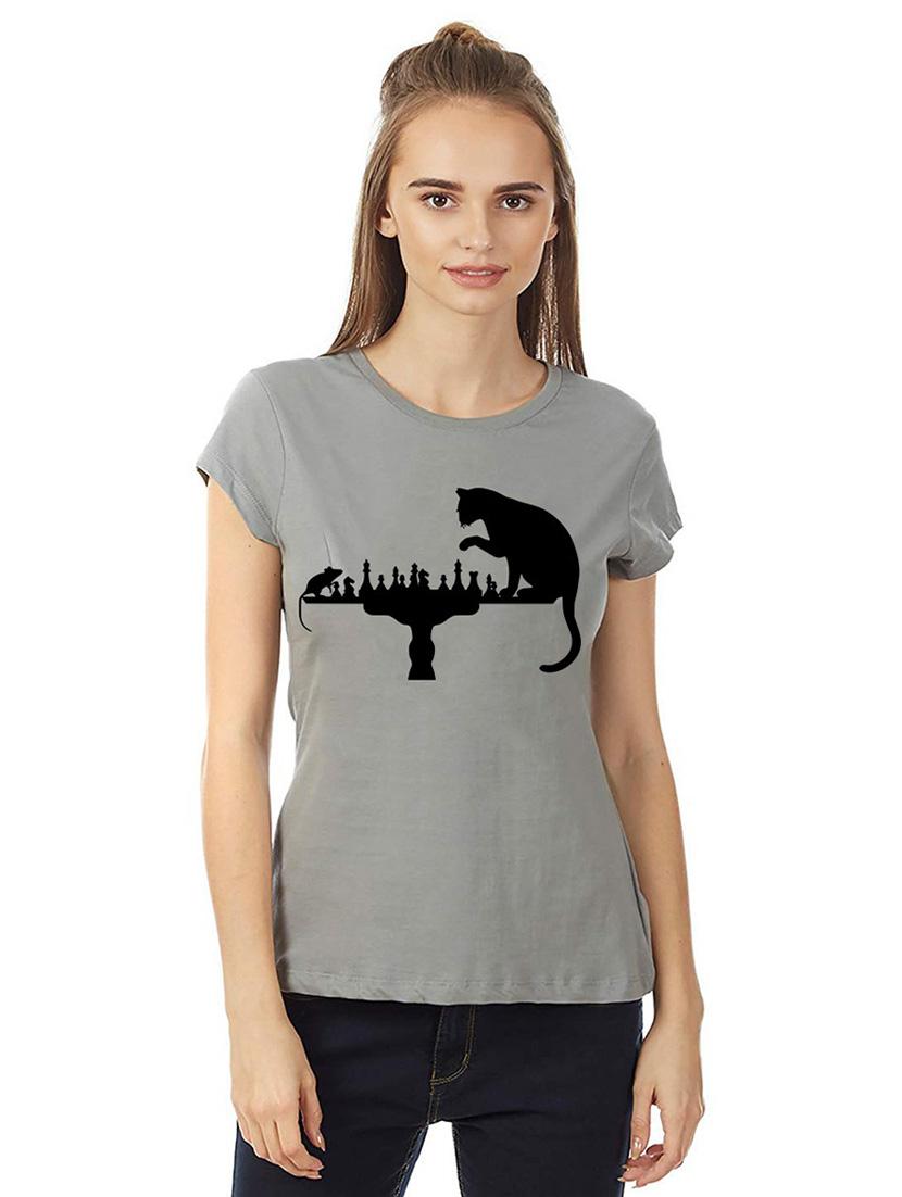women's round neck front print t-shirt - 21015604 - Zoom Image - 0