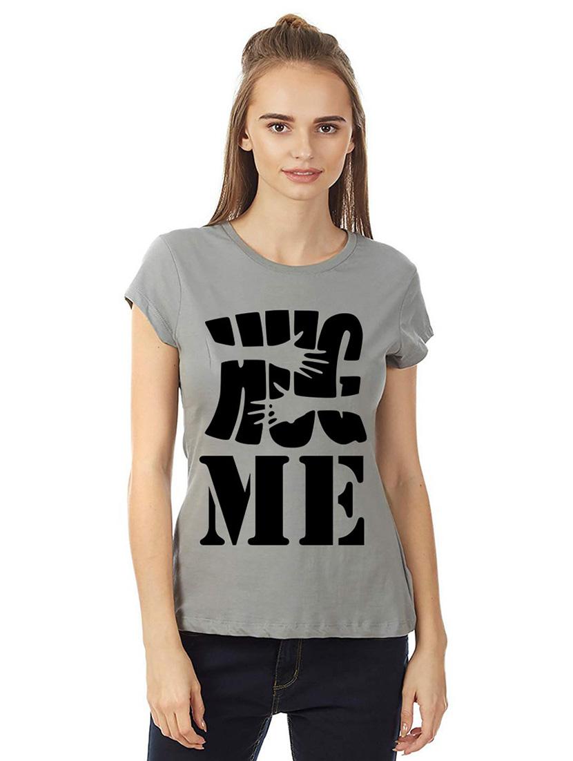 women's round neck front print t-shirt - 21015624 - Zoom Image - 0