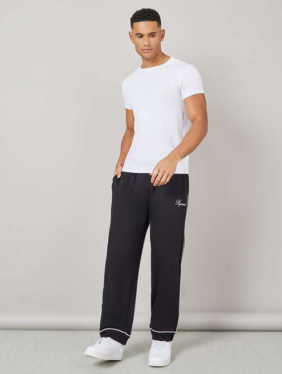 men black side taped track pant - 21016013 -  Standard Image - 2