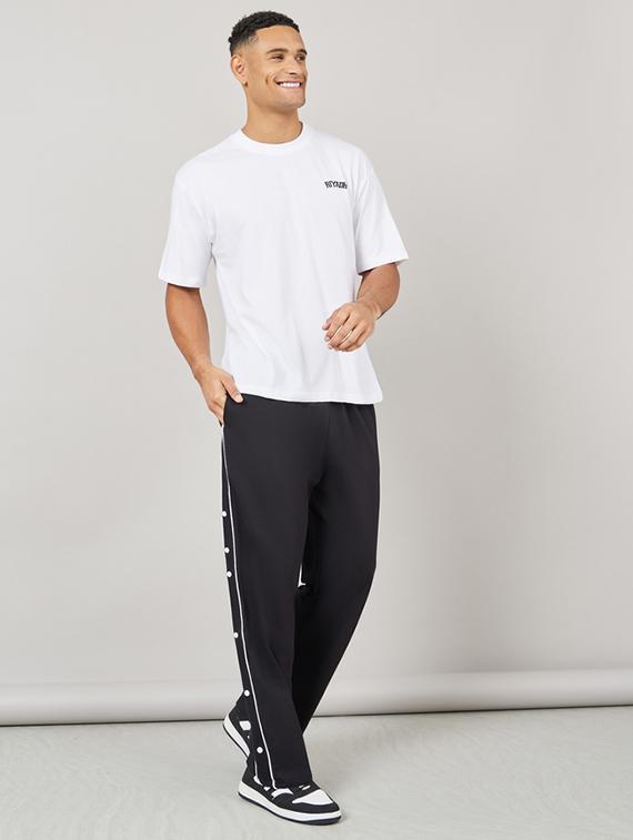men black side taped track pant - 21016014 - Standard Image - 2