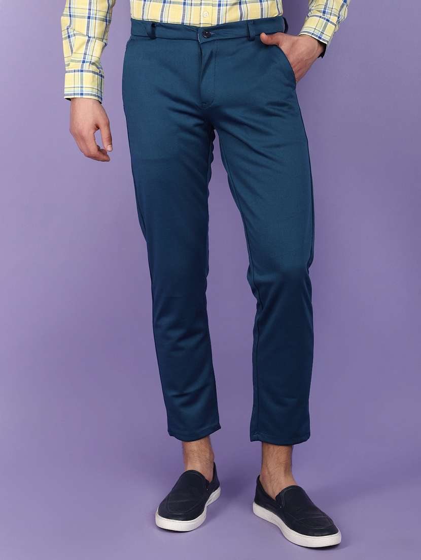 men solid ankle length chinos 