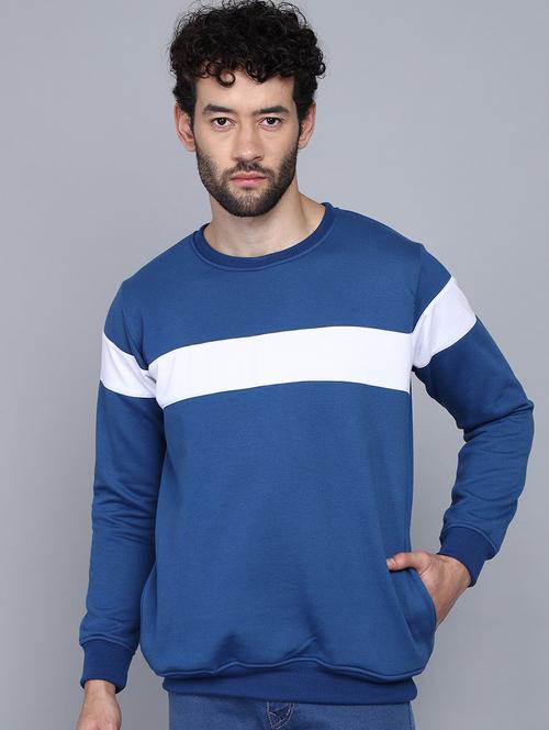 teal polycotton color block sweatshirt - 21016398 - Standard Image - 0