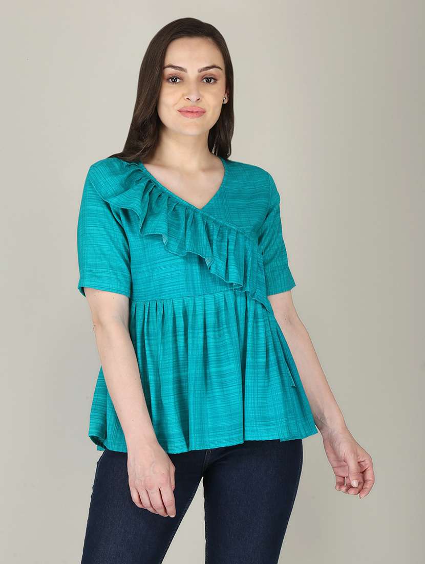 blue viscose top