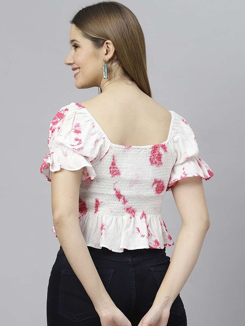 white viscose crop top - 21016497 -  Standard Image - 2