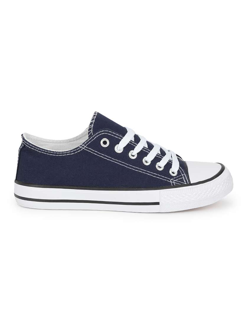 navy canvas laceup casual shoes - 21016580 -  Standard Image - 2