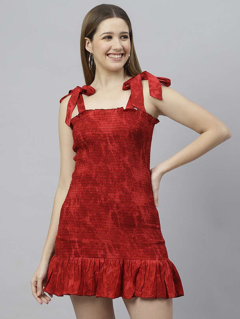 women red tie & dye bodycon dress - 21016663 -  Zoom Image - 0