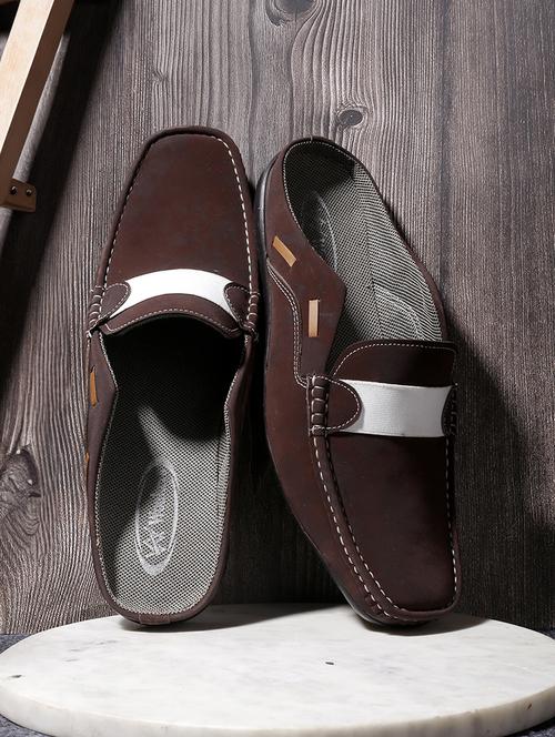 brown mesh & synthetic slip on shoes - 21016706 - Standard Image - 0