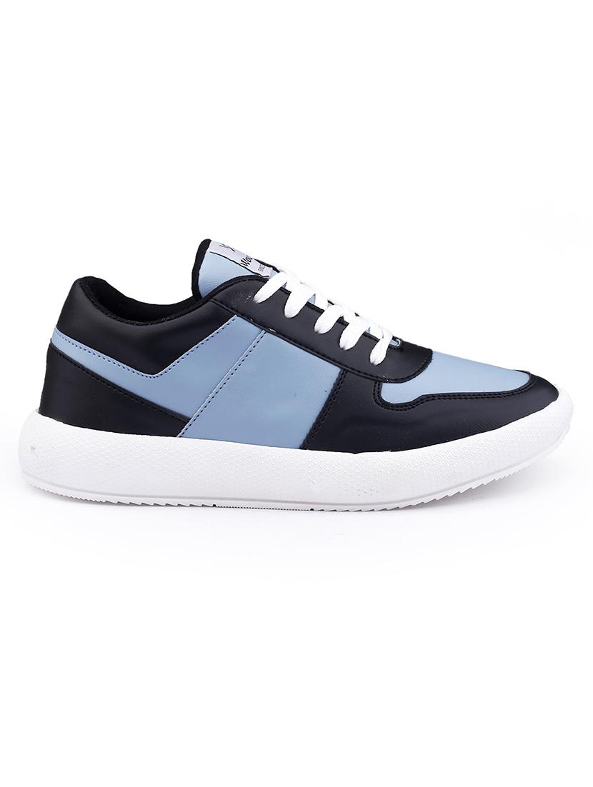 light blue pu lace up sneakers - 21016708 - Standard Image - 2