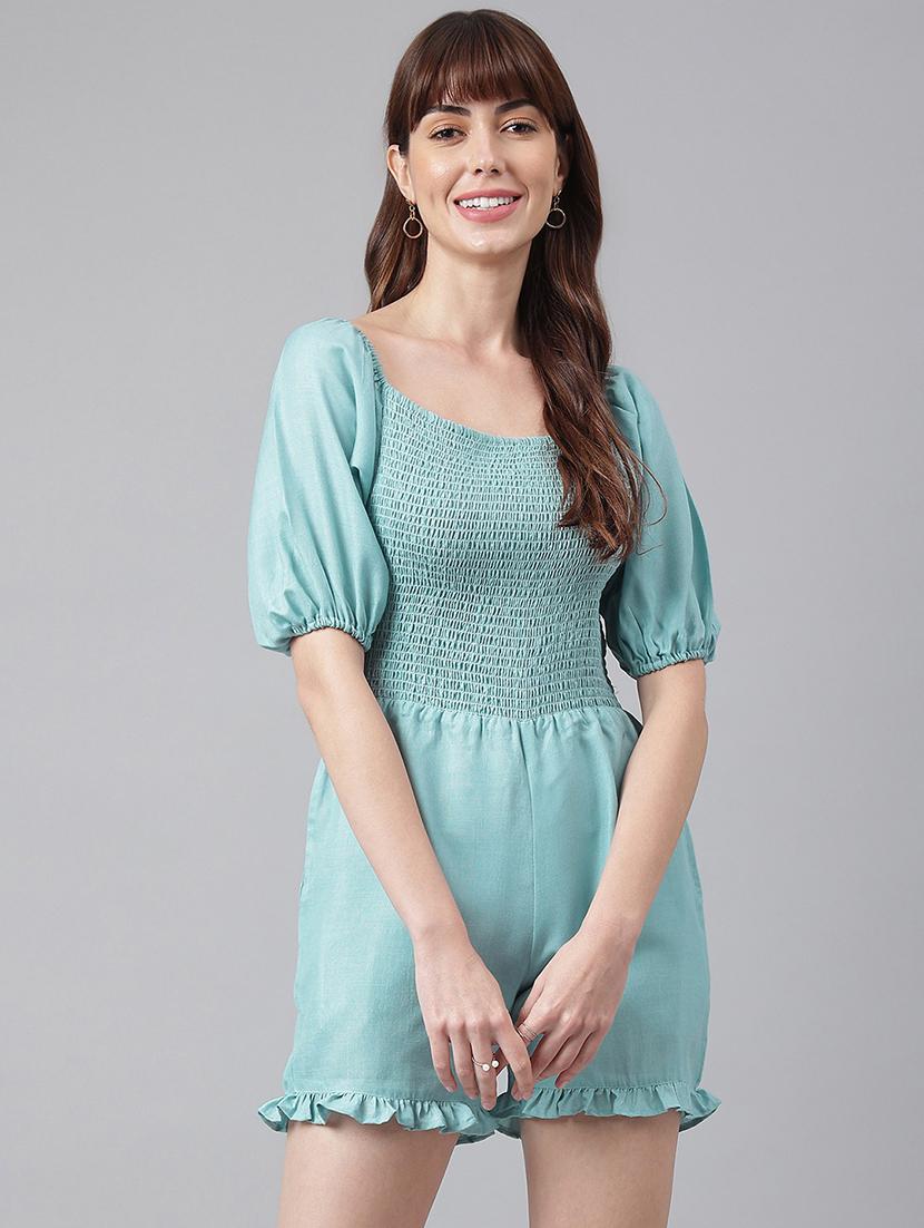 women round neck solid romper - 21016721 - Zoom Image - 0