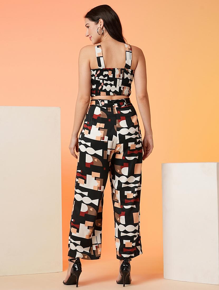 black polyester top and trouser co-ord set - 21016979 - Standard Image - 2