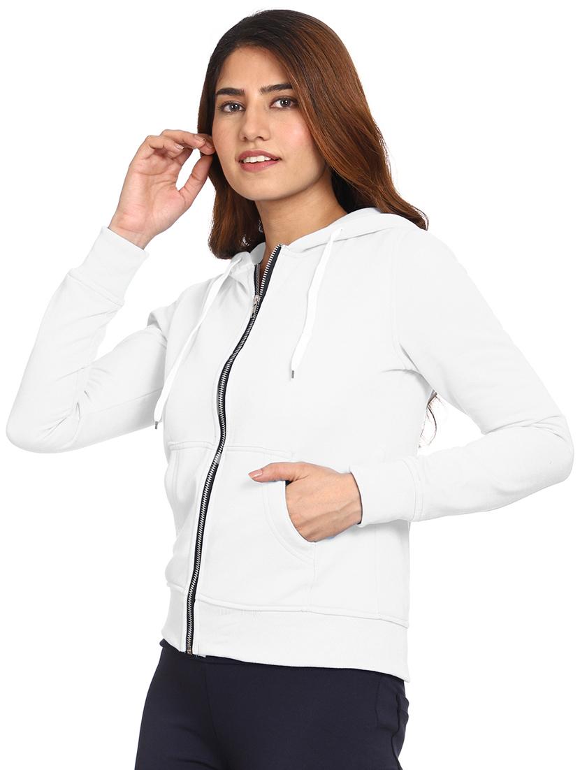 women solid long sleeve hooded sweatshirt - 21017390 - Standard Image - 2