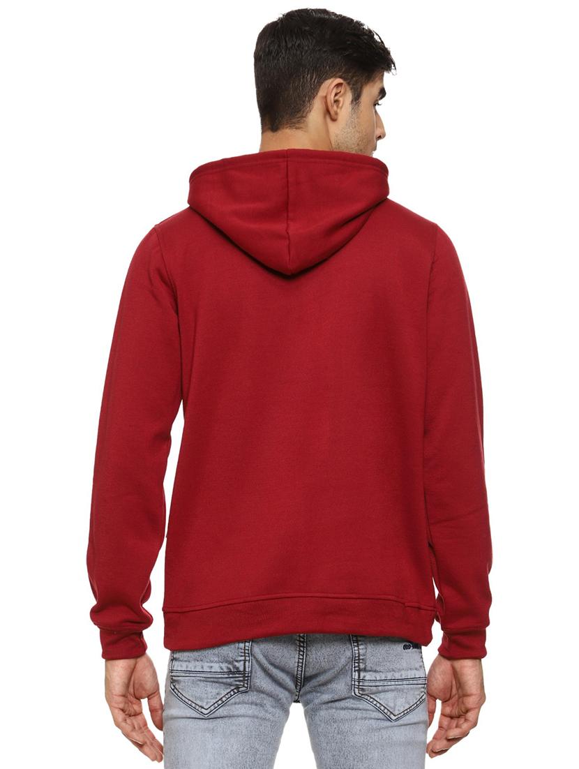 maroon fleece plain sweatshirt - 21017555 - Standard Image - 2