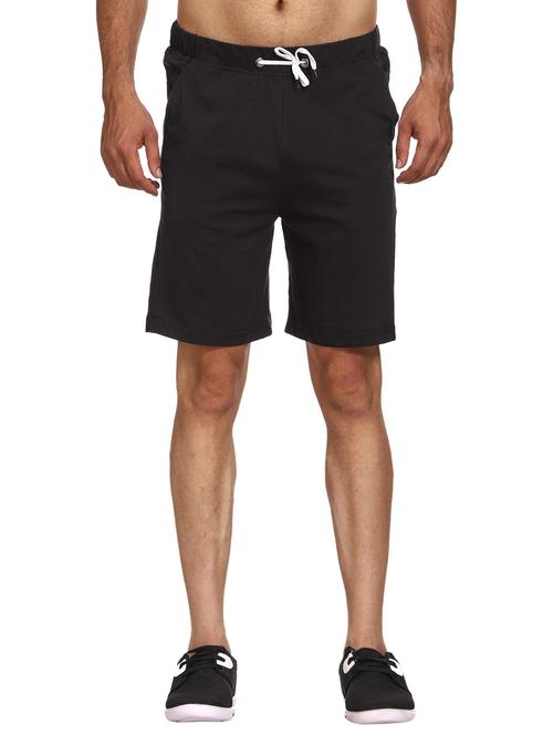 black cotton blend shorts - 21017571 - Standard Image - 0