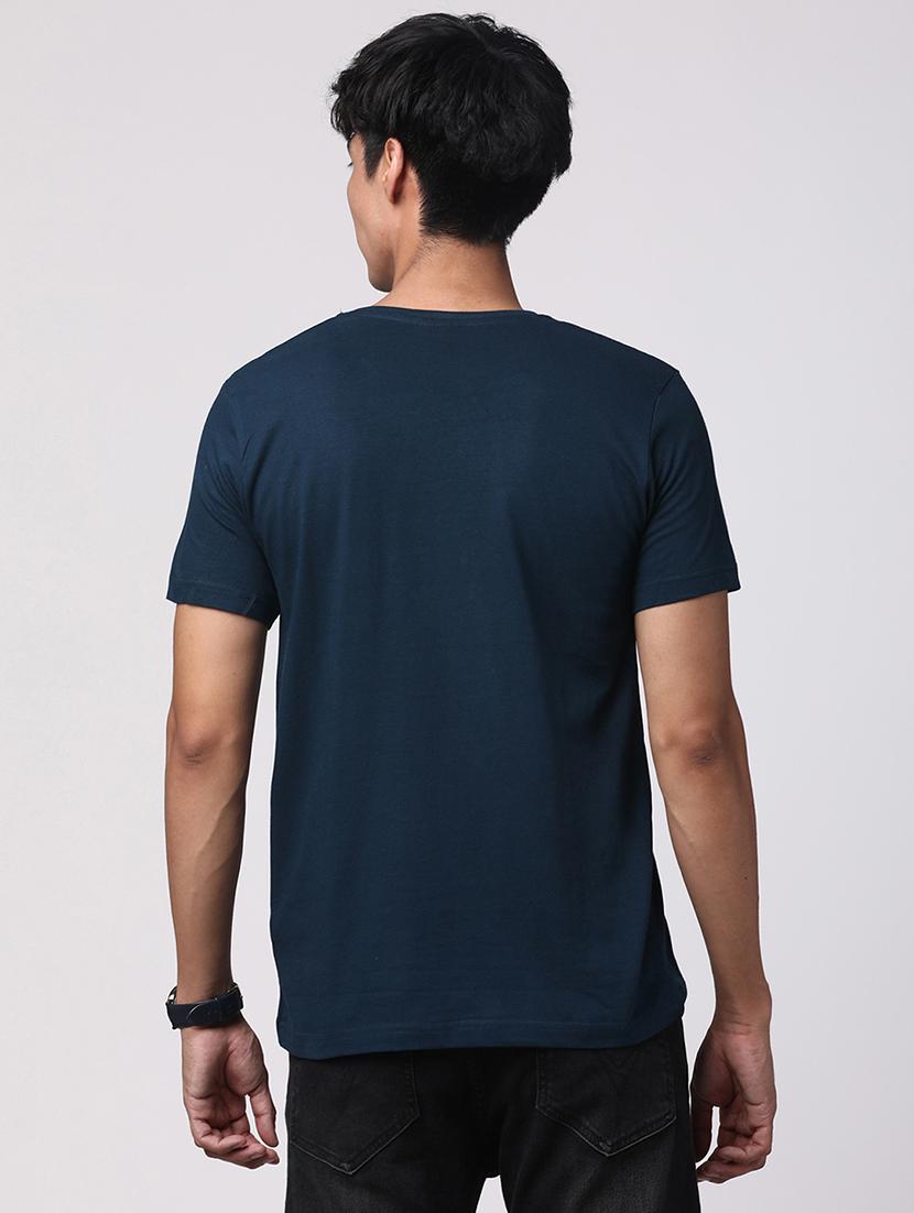 teal cotton chest print tshirt - 21017631 - Standard Image - 2
