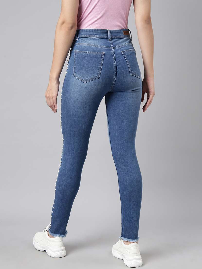 women high rise washed denim jeans - 21017897 -  Standard Image - 2