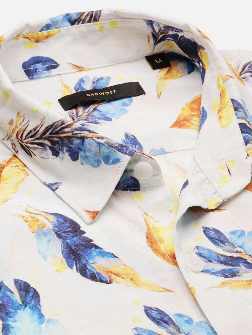 off white printed casual shirt - 21017915 - Standard Image - 7