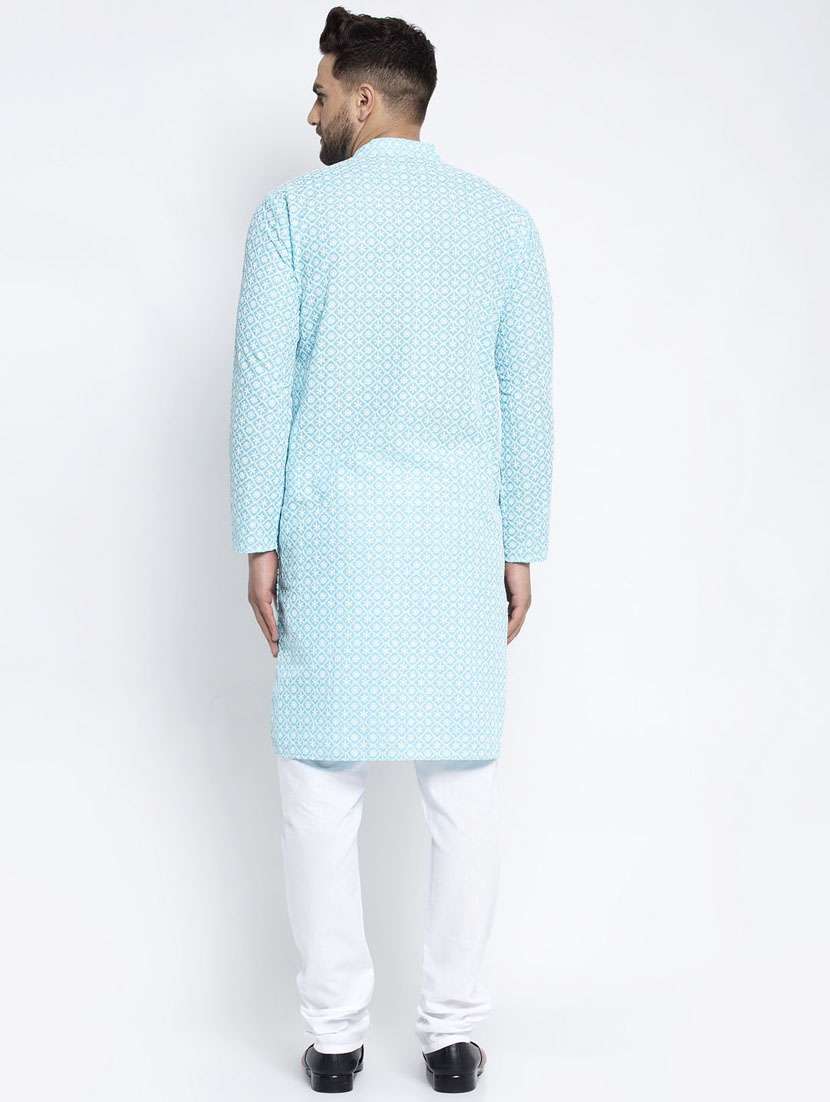sky cotton kurta churidar ethnic wear set - 21018180 - Standard Image - 2