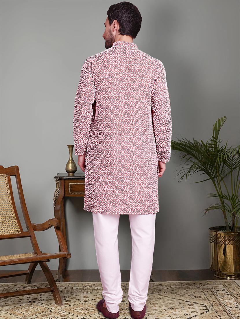 coral cotton kurta churidar ethnic wear set - 21018189 - Standard Image - 2