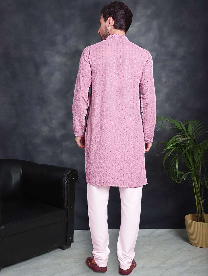 purple cotton kurta churidar ethnic wear set - 21018228 - Standard Image - 2