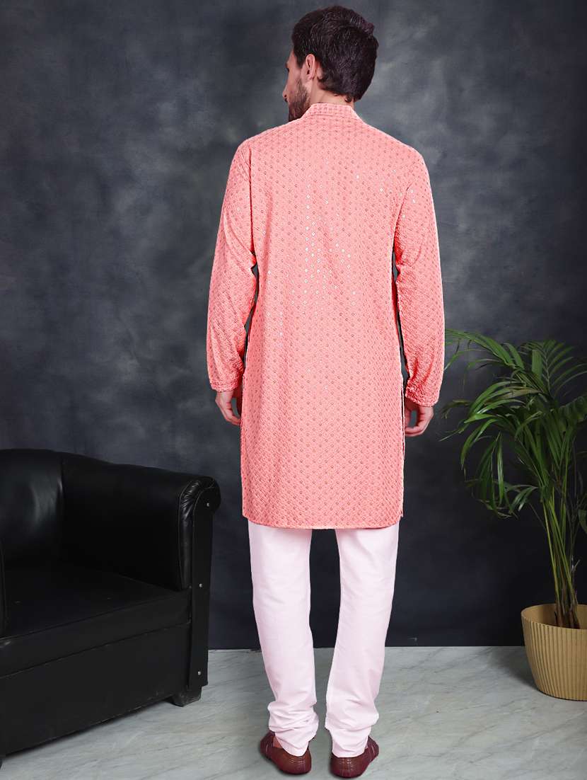 peach cotton kurta churidar ethnic wear set - 21018231 -  Standard Image - 2