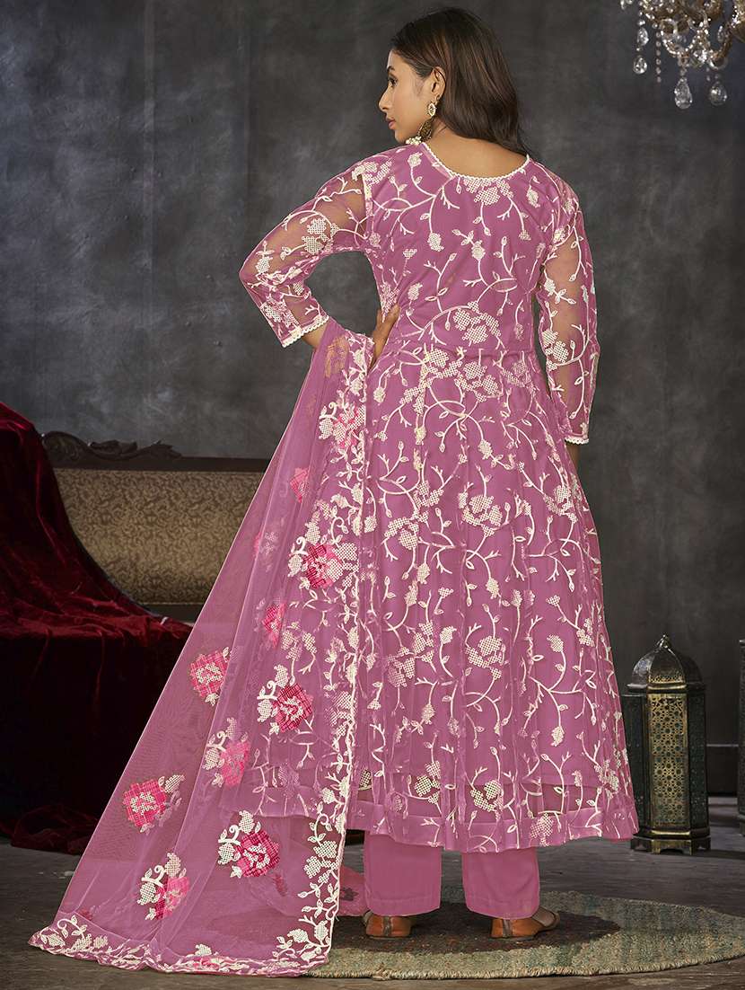 women semi-stitched embroidered anarkali gown - 21018647 -  Standard Image - 2