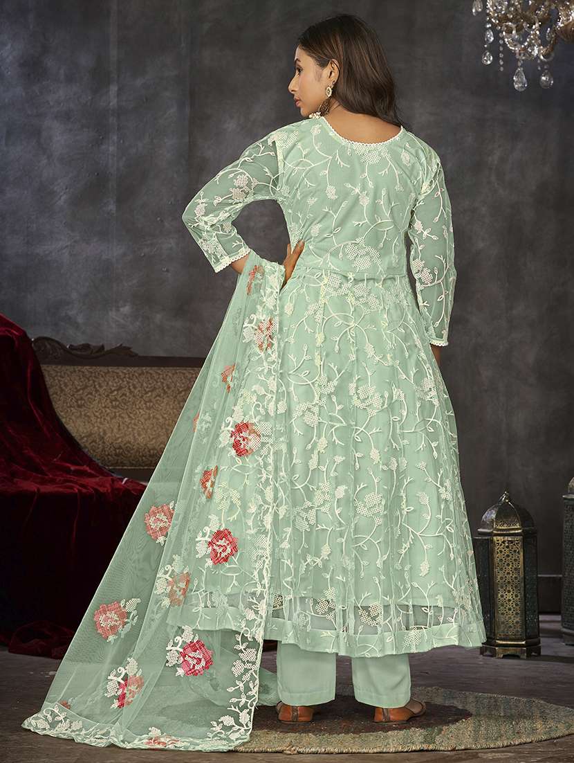 women semi-stitched embroidered anarkali gown - 21018648 - Standard Image - 2