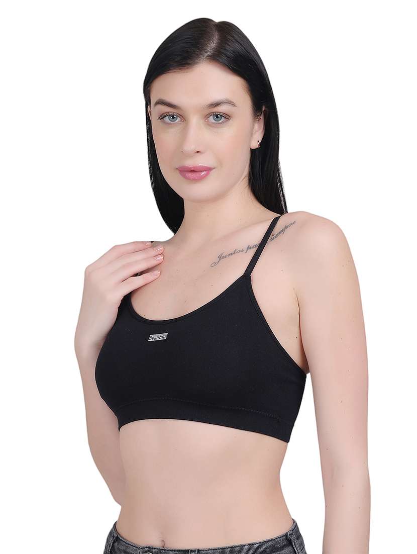black nylon stickon bra - 21018703 -  Standard Image - 2