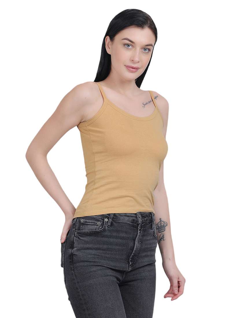 solid beige cotton camisole