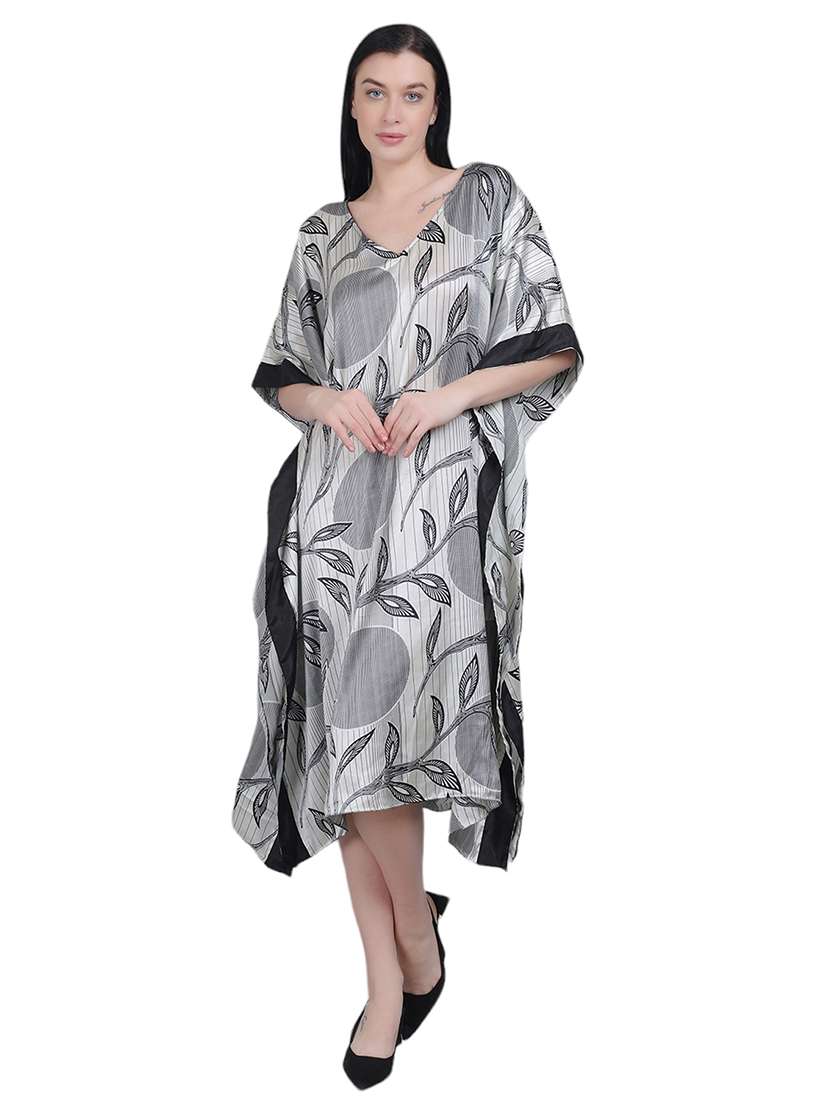 women black printed kaftan dress
