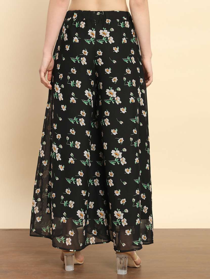 women floral print flared palazzo - 21020447 -  Standard Image - 2