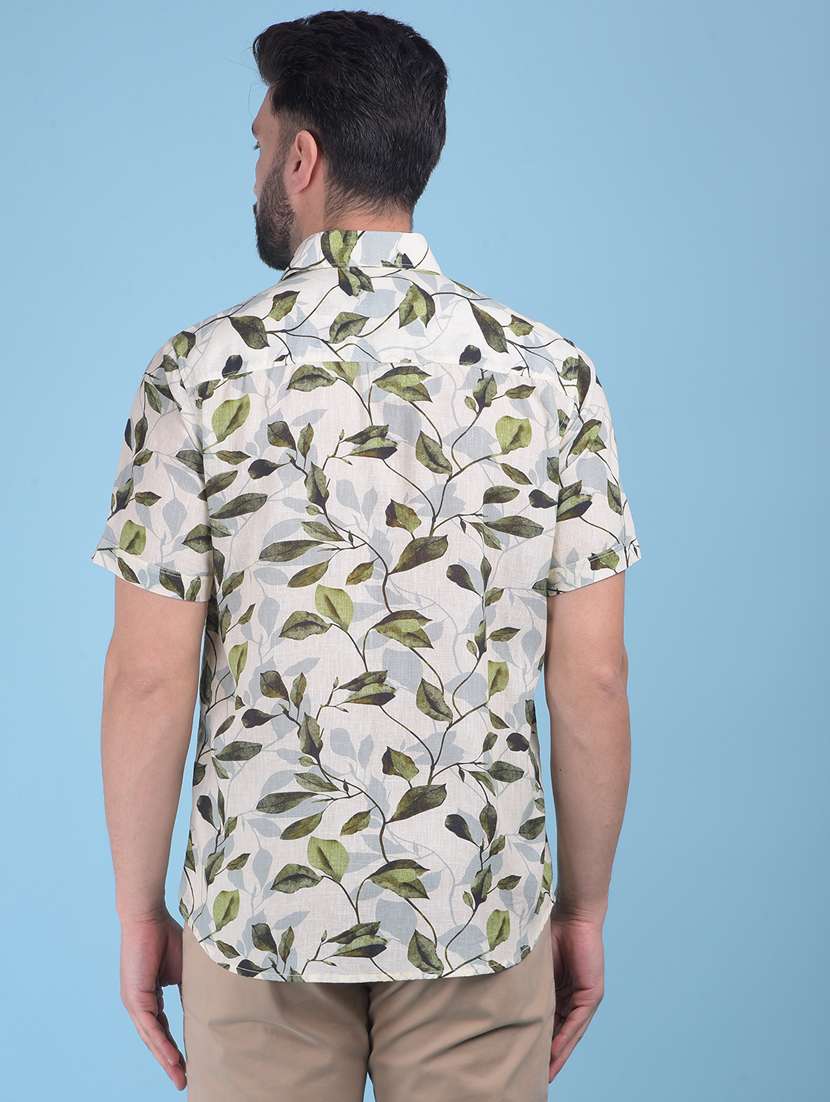 olive rayon casual shirt - 21021023 - Standard Image - 2