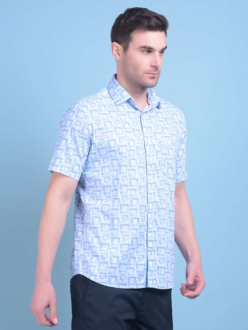 blue cotton casual shirt - 21021028 -  Standard Image - 2