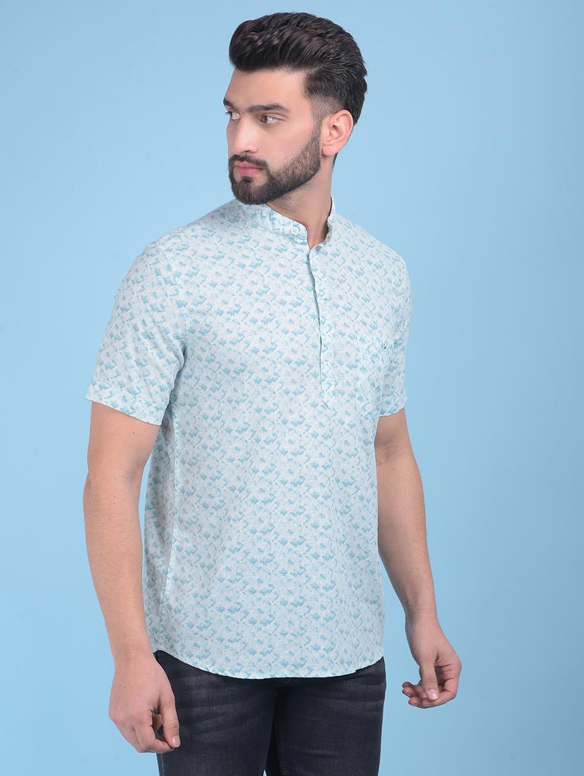 green rayon casual shirt - 21021036 - Standard Image - 2