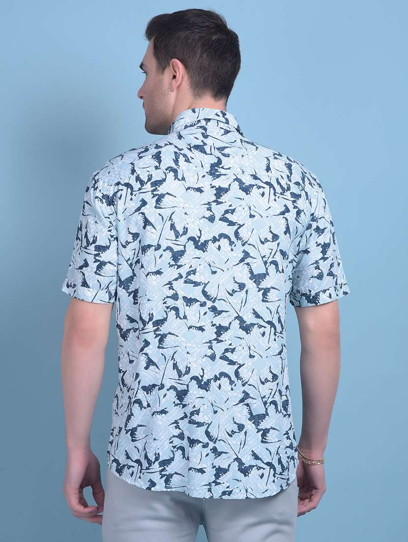 green rayon casual shirt - 21021038 -  Standard Image - 2