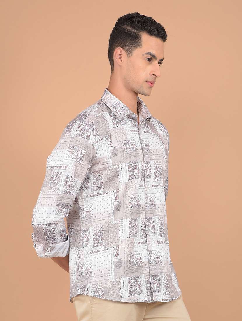 grey cotton casual shirt - 21021064 -  Standard Image - 2