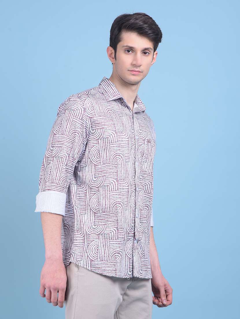 brown cotton casual shirt - 21021086 -  Standard Image - 2