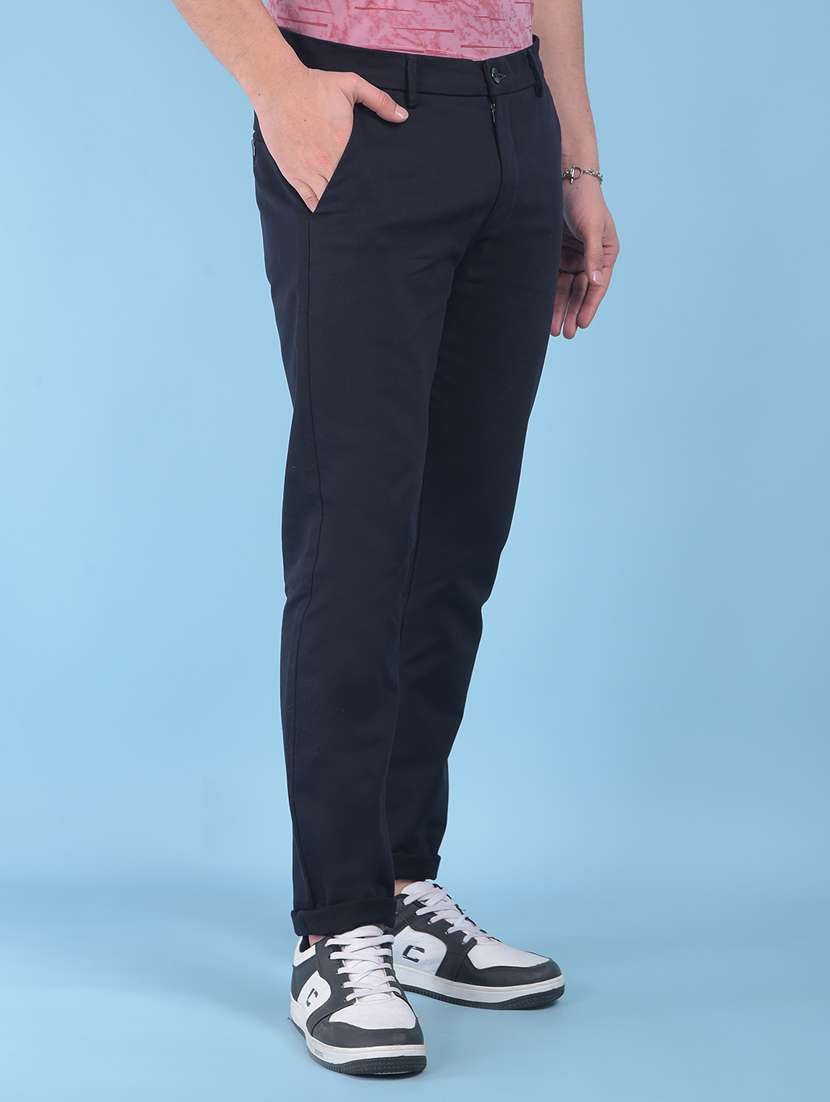 blue cotton chinos casual trousers - 21021115 - Standard Image - 2