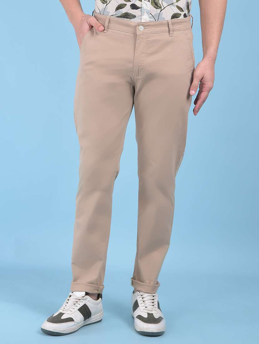 khaki cotton chinos casual trousers