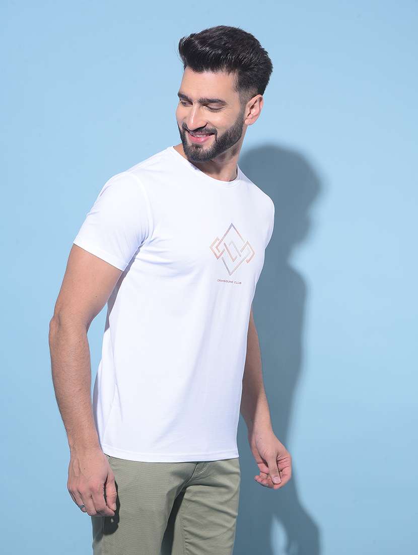 grey cotton chest print tshirt - 21021155 - Standard Image - 2